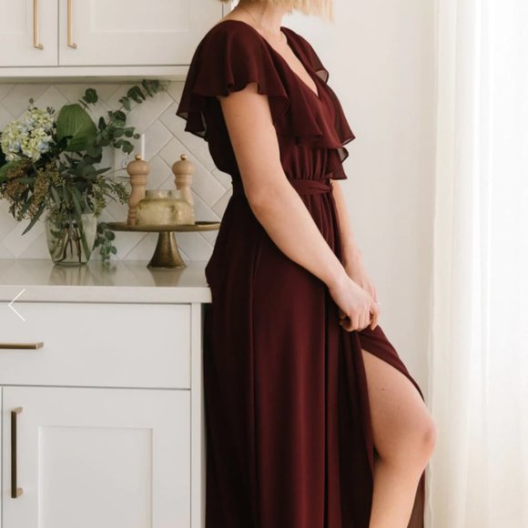 Baltic Born Burgundy Wedding Dress - Picture 2 of 14